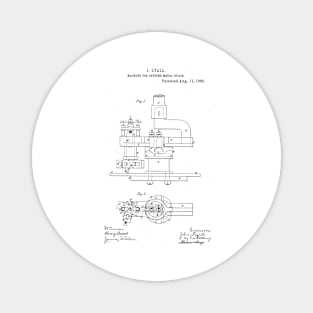 Machine for cutting metal oval Vintage Patent Hand Drawing Magnet